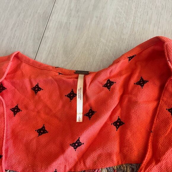 Free People Tallula Cherry Combo Dress Size  Large Mini Boho - Picture 4 of 10